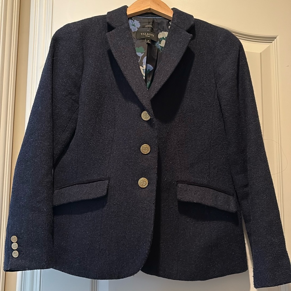 Talbots Wool Aberdeen Navy Blazer